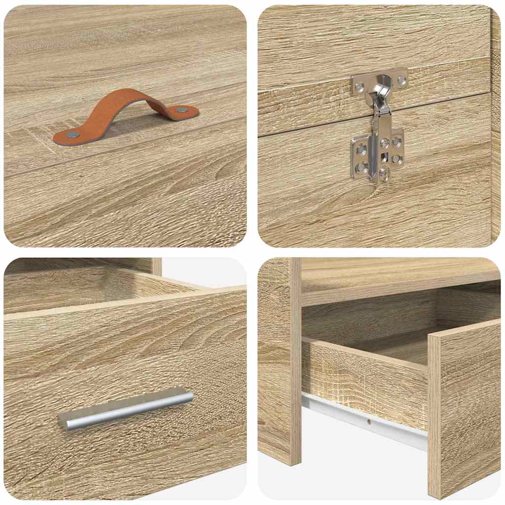 vidaXL Κρεβάτι με αποθηκευτικό χώρο Sonoma Δρυς 200 x 200 cm