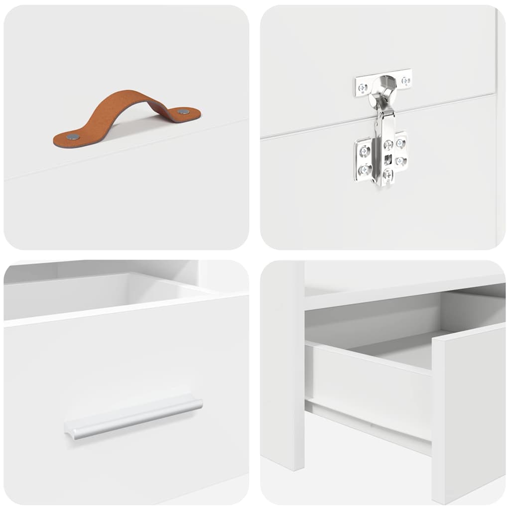 vidaXL Κρεβάτι με αποθηκευτικό χώρο με συρτάρι με κεφαλάρι με αποθήκευση Λευκό 180 x 200 cm