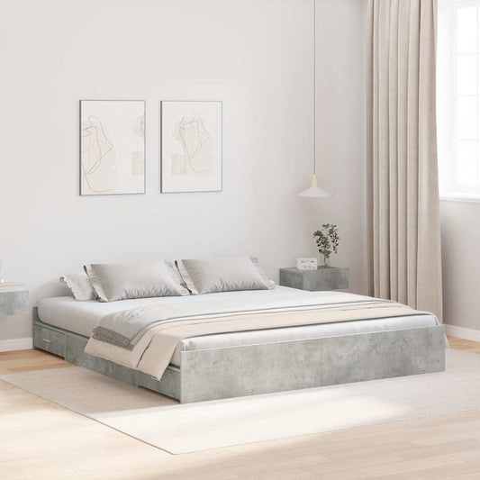 vidaXL Κρεβάτι με αποθηκευτικό χώρο Σκυρόδεμα Γκρι 180 x 200 cm