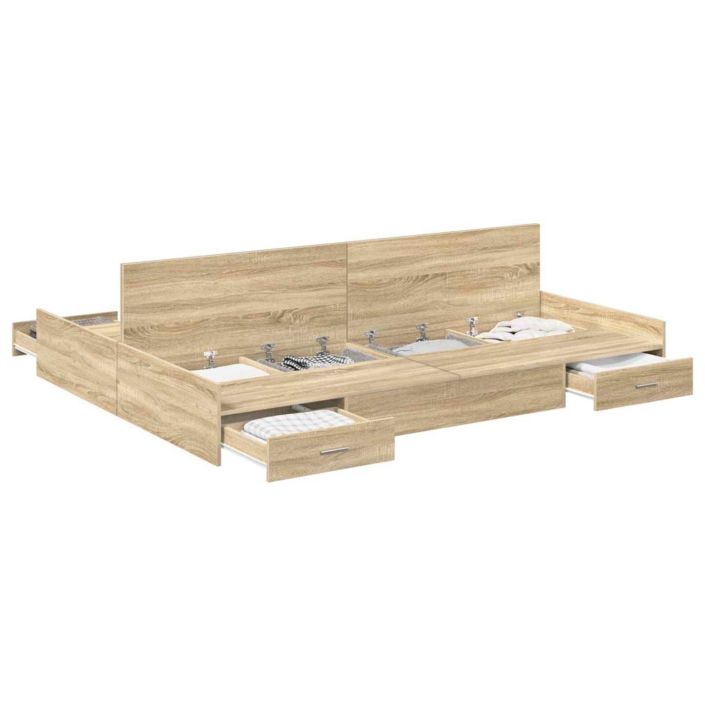 vidaXL Κρεβάτι με αποθηκευτικό χώρο Sonoma Δρυς 160 x 200 cm