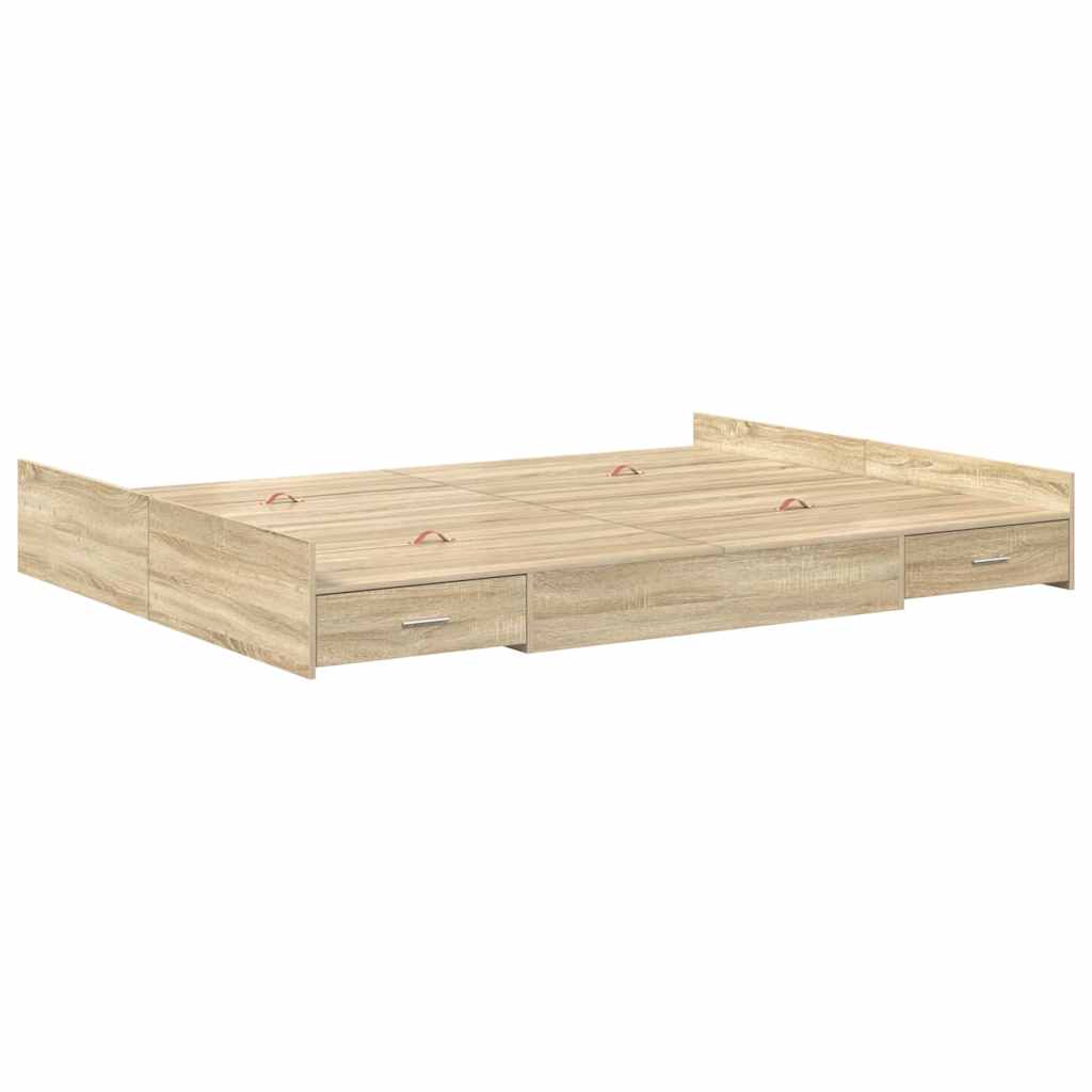 vidaXL Κρεβάτι με αποθηκευτικό χώρο Sonoma Δρυς 160 x 200 cm
