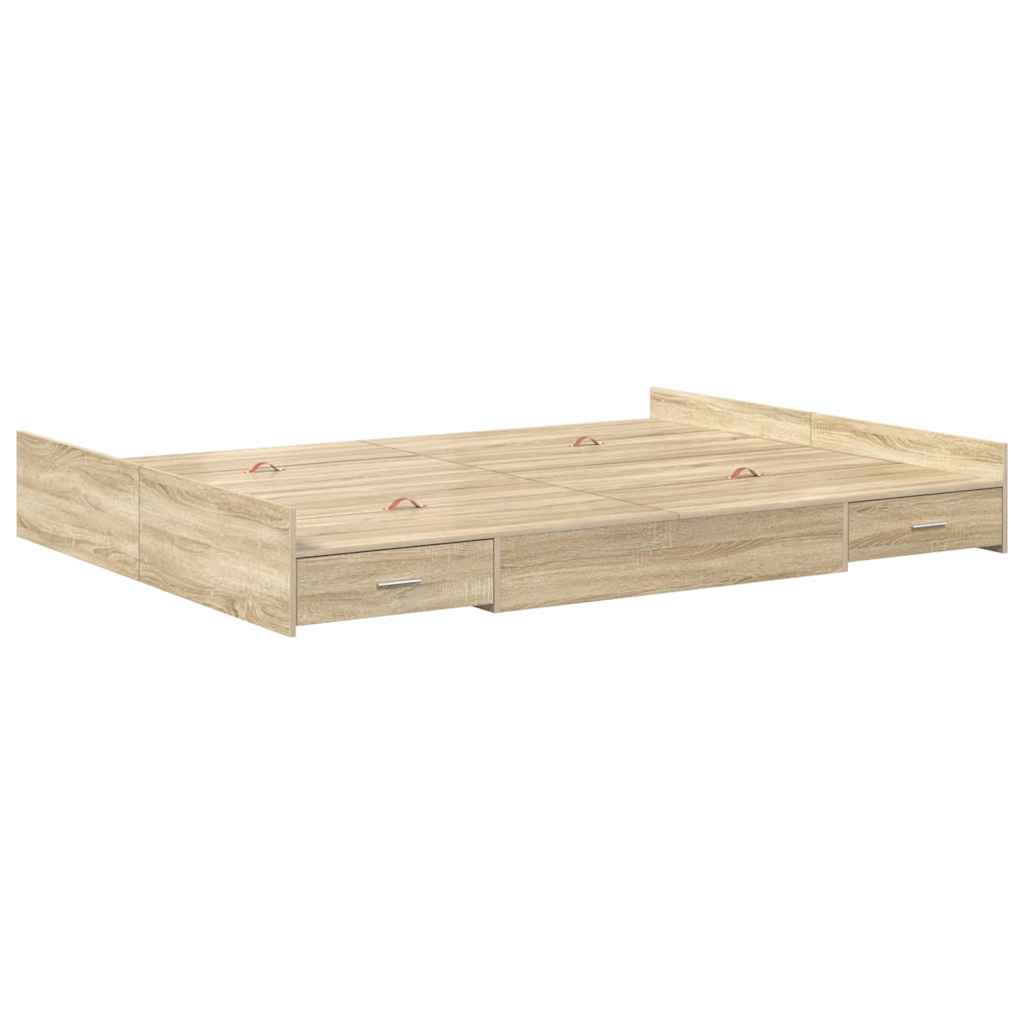 vidaXL Κρεβάτι με αποθηκευτικό χώρο Sonoma Δρυς 160 x 200 cm