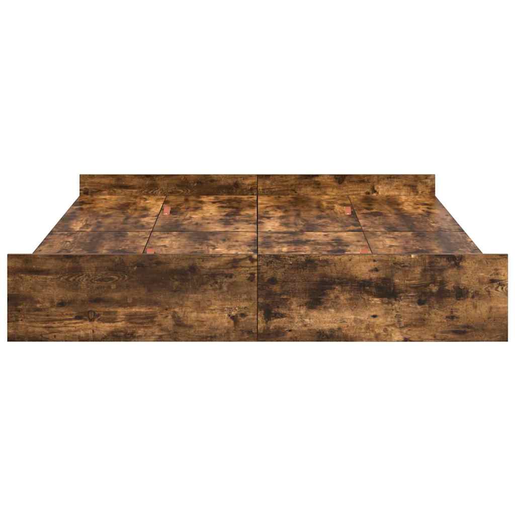 vidaXL Σκελετός κρεβατιού με αποθηκευτικό χώρο Καπνιστή δρυς