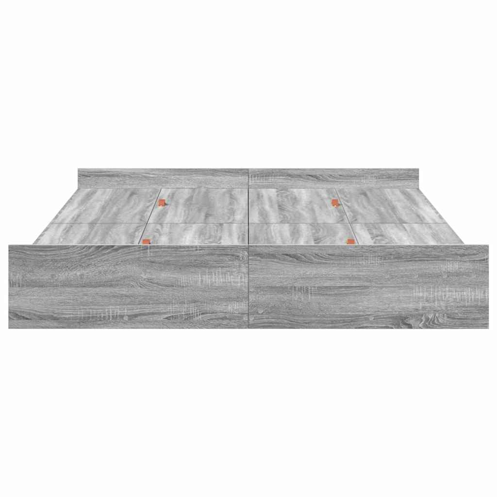 vidaXL Κρεβάτι με αποθηκευτικό χώρο Γκρι sonoma 160 x 200 cm
