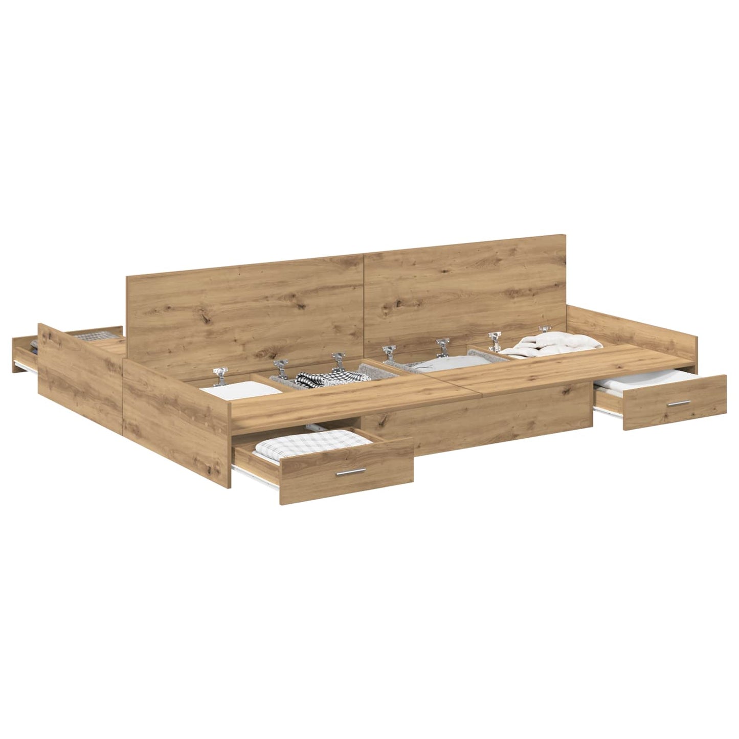 vidaXL Κρεβάτι με αποθηκευτικό χώρο με πόρτα Artisan Oak 140 x 200 cm