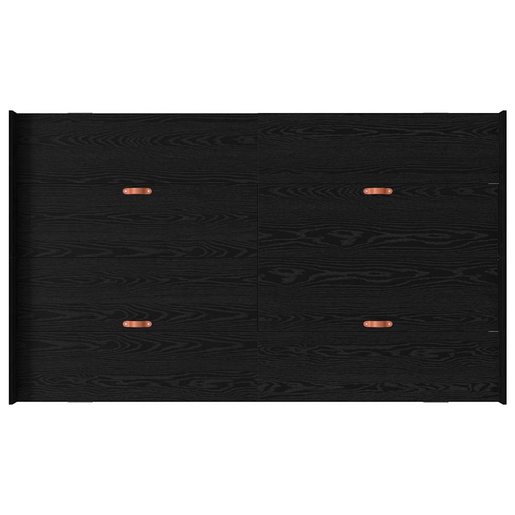 vidaXL Κρεβάτι με αποθηκευτικό χώρο Μαύρη δρυς 120 x 200 cm Ξύλο