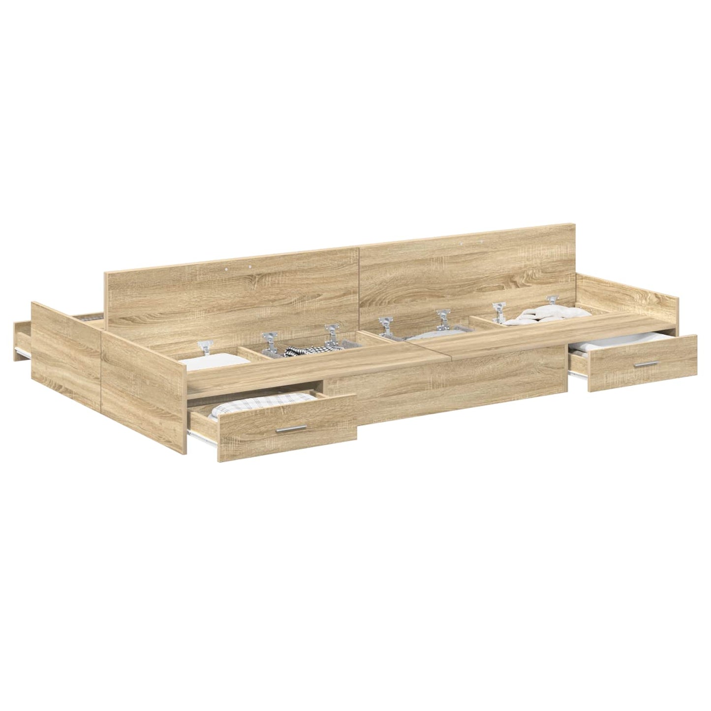 vidaXL Κρεβάτι με αποθηκευτικό χώρο Sonoma Δρυς 120 x 200 cm