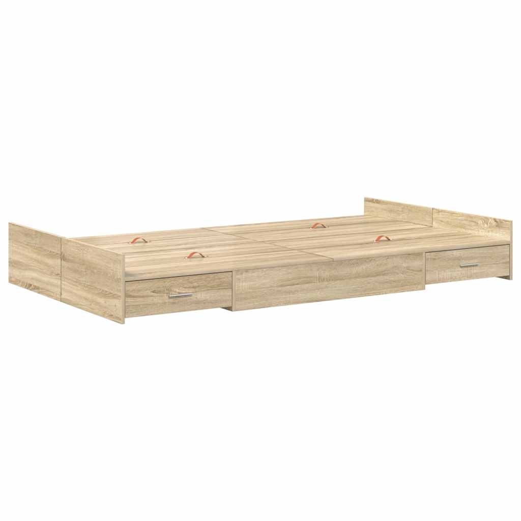 vidaXL Κρεβάτι με αποθηκευτικό χώρο Sonoma Δρυς 120 x 200 cm