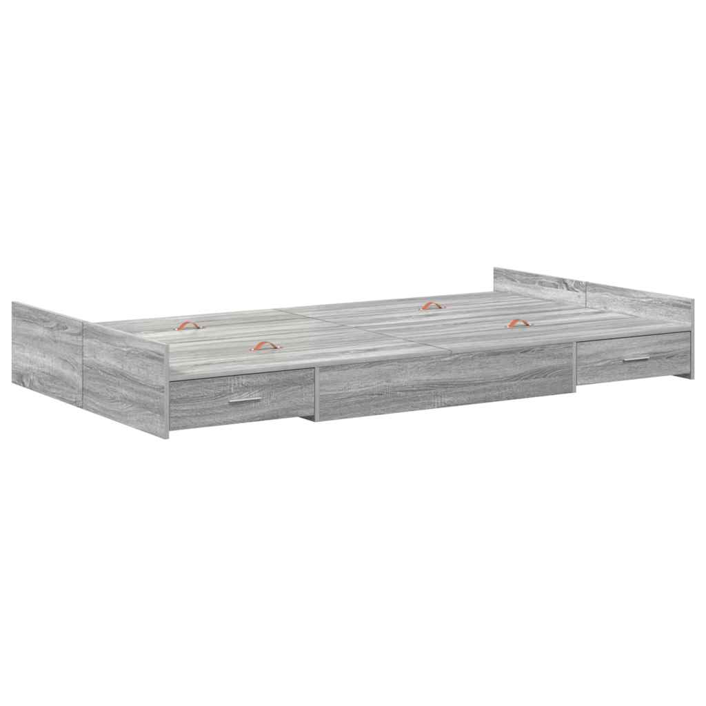 vidaXL Κρεβάτι με αποθηκευτικό χώρο Γκρι sonoma 120 x 200 cm