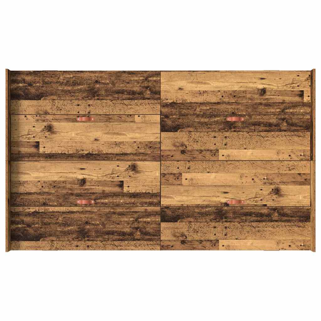 vidaXL Σκελετός κρεβατιού με αποθηκευτικό χώρο με κεφαλάρι Παλαιό ξύλο