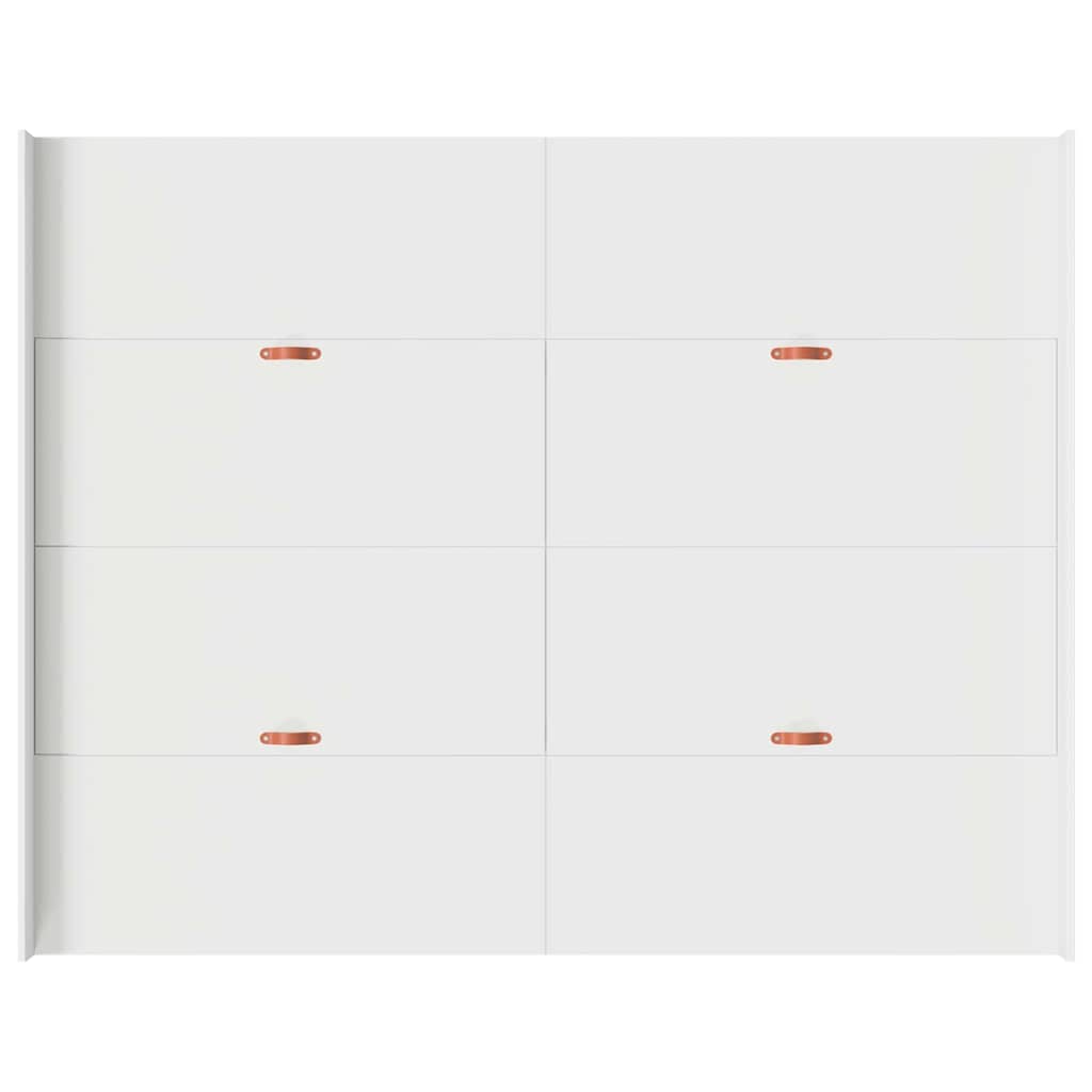 vidaXL Κρεβάτι με αποθηκευτικό χώρο Λευκό 140 x 190 cm Ματ ιμάντας