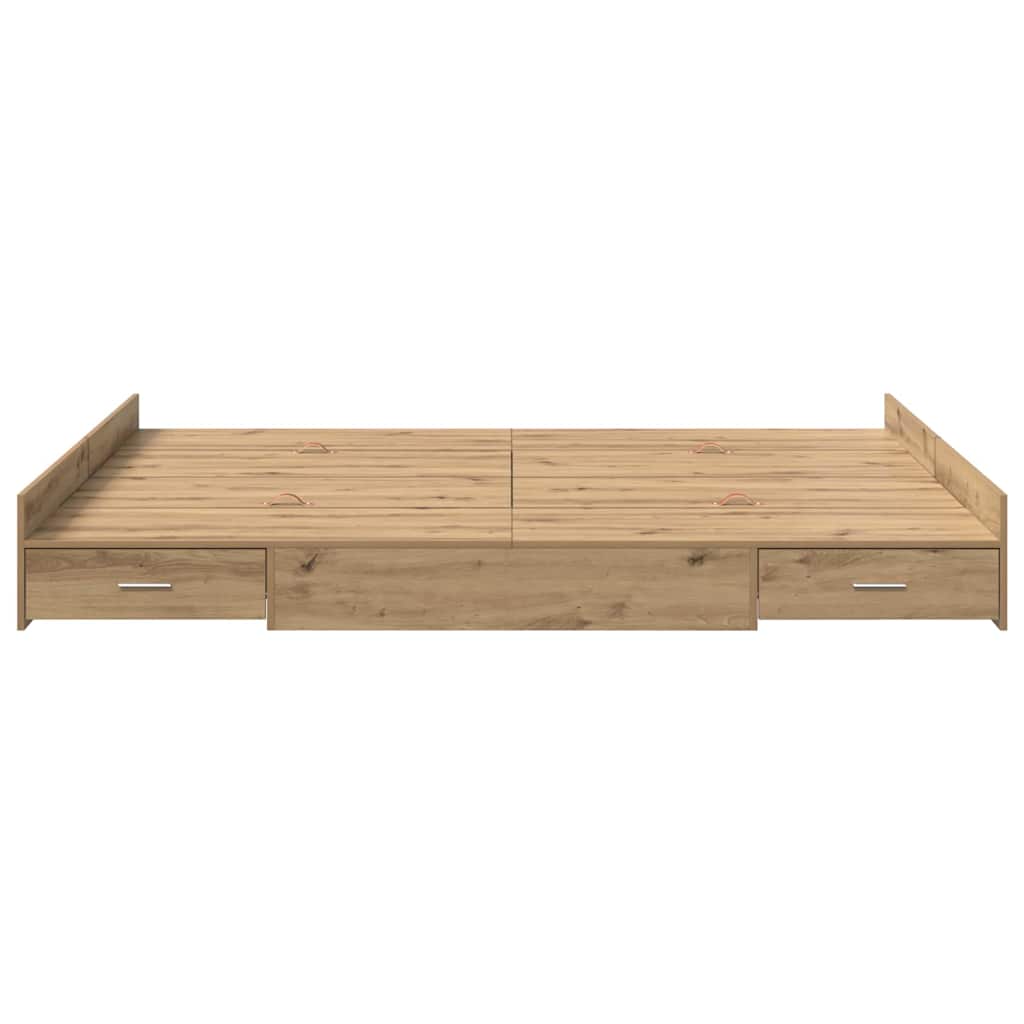 vidaXL Κρεβάτι με αποθηκευτικό χώρο με πόρτα Artisan Oak 140 x 190 cm