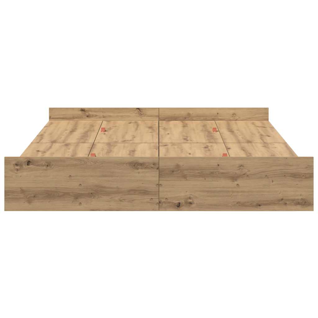 vidaXL Κρεβάτι με αποθηκευτικό χώρο artisan δρυς 140 x 190 cm