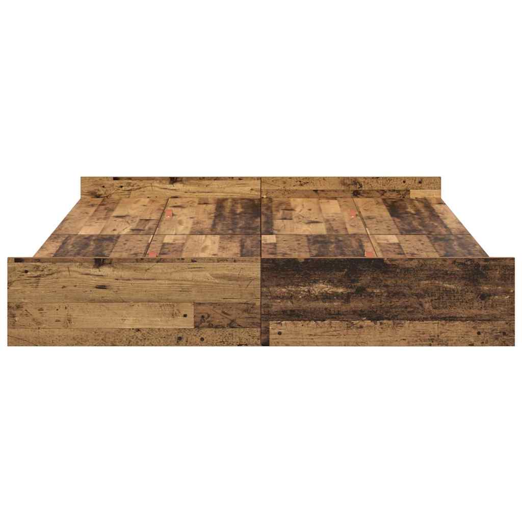 vidaXL Κρεβάτι με αποθηκευτικό χώρο με συρτάρι Παλιό Ξύλο 135 x 190 cm