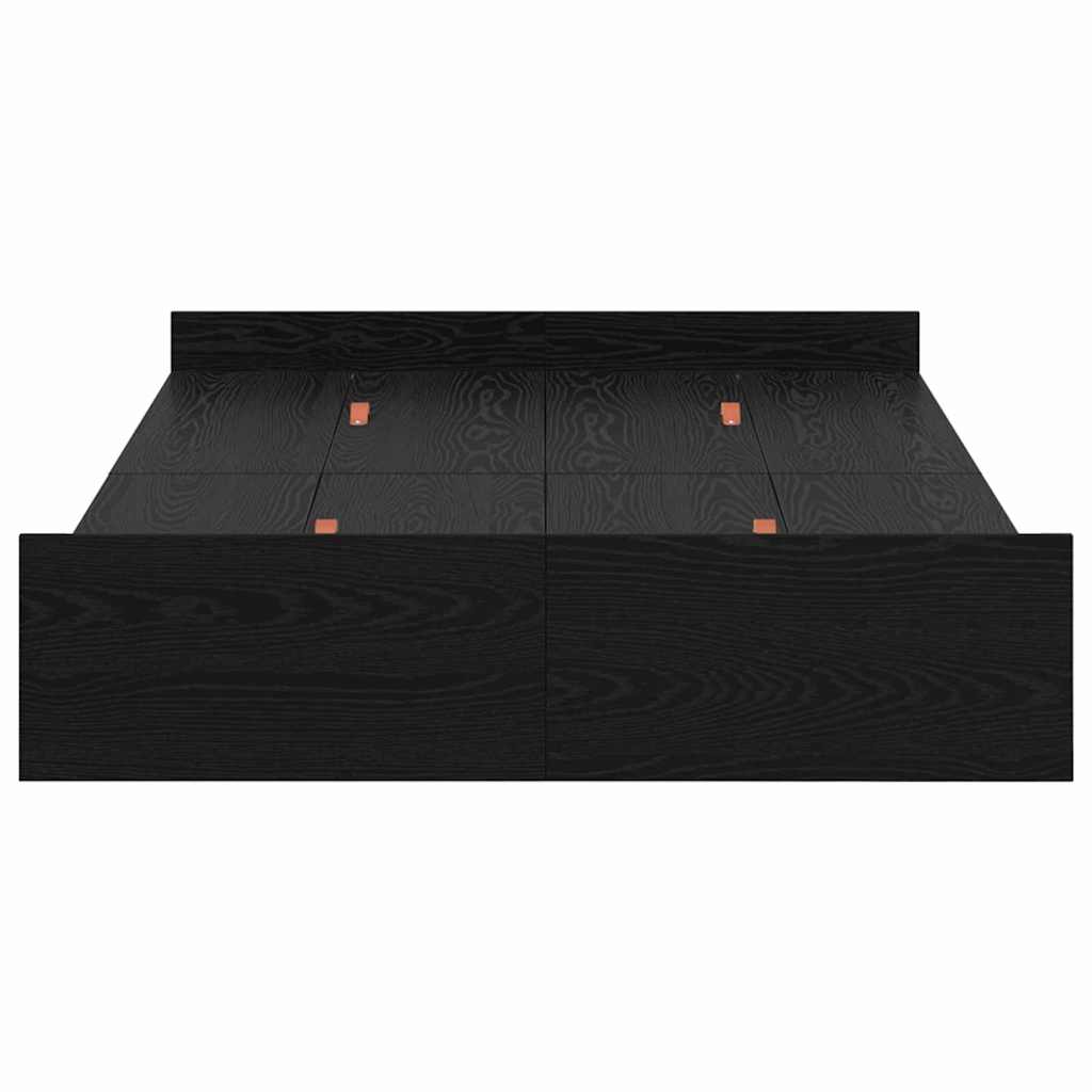 vidaXL Κρεβάτι με αποθηκευτικό χώρο Μαύρη δρυς 120 x 190 cm Μελαμίνη