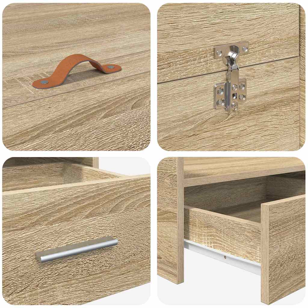 vidaXL Κρεβάτι με αποθηκευτικό χώρο Sonoma Δρυς 120 x 190 cm MDF