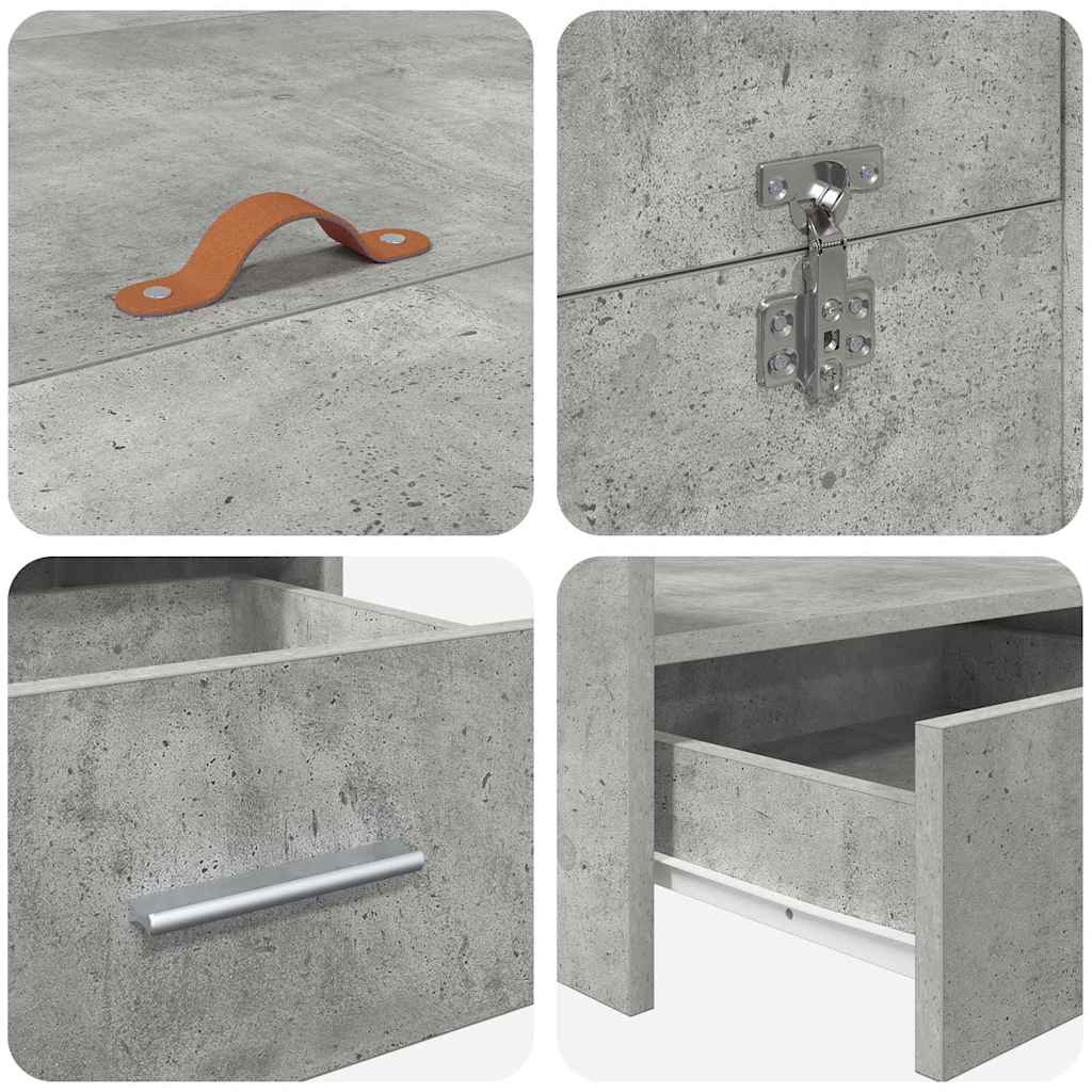 vidaXL Σκελετός κρεβατιού με αποθηκευτικό χώρο Γκρι σκυροδέματος