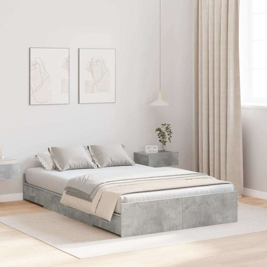 vidaXL Σκελετός κρεβατιού με αποθηκευτικό χώρο Γκρι σκυροδέματος