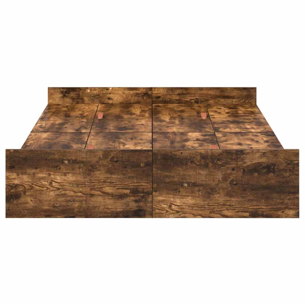 vidaXL Σκελετός κρεβατιού με αποθηκευτικό χώρο Καπνιστή δρυς