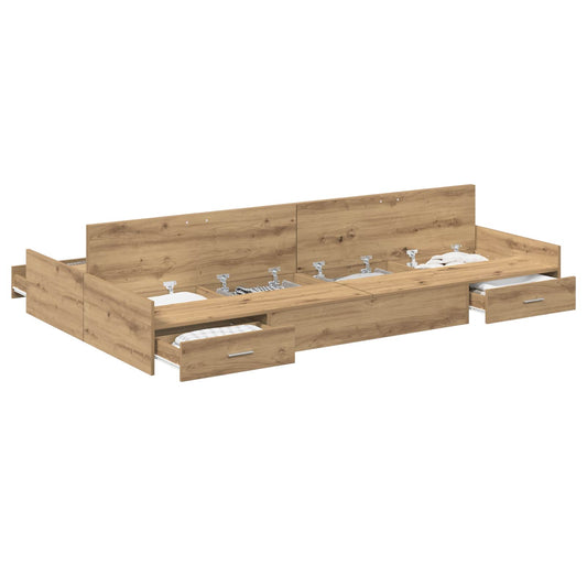 vidaXL Κρεβάτι με αποθηκευτικό χώρο με πόρτα Artisan Oak 120 x 190 cm