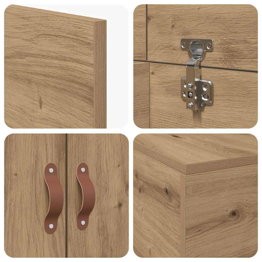 vidaXL Κρεβάτι με αποθηκευτικό χώρο με πόρτα Artisan Oak 100 x 200 cm