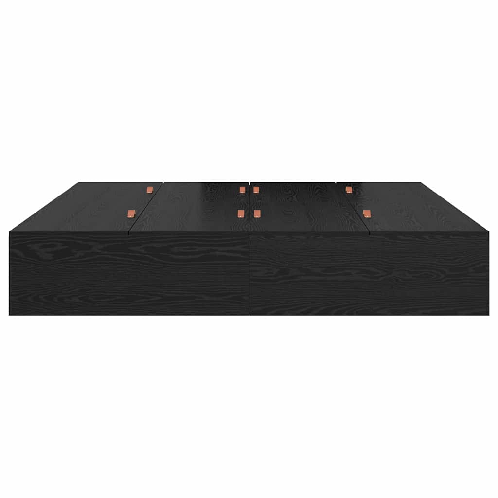 vidaXL Σκελετός Κρεβατιού Μαύρη δρυς 200 x 200 cm Επεξεργασμένο ξύλο