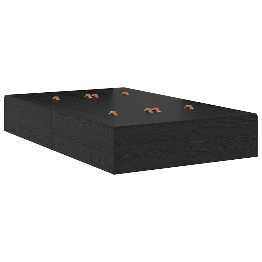 vidaXL Κρεβάτι Αποθήκευσης Μαύρο Δρυς 120 x 200 εκ