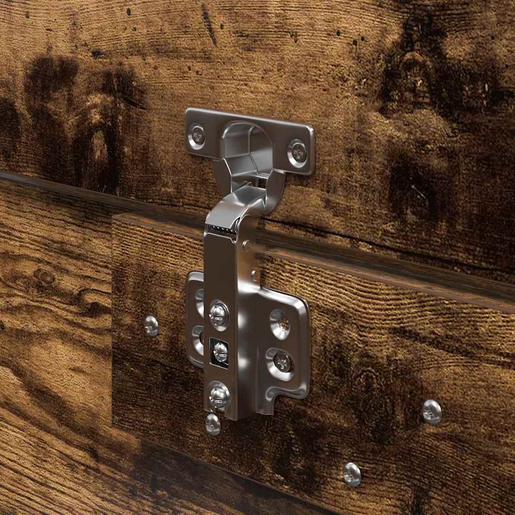 vidaXL Σκελετός Κρεβατιού με αποθήκευση Καπνιστή δρυς 120 x 200 cm