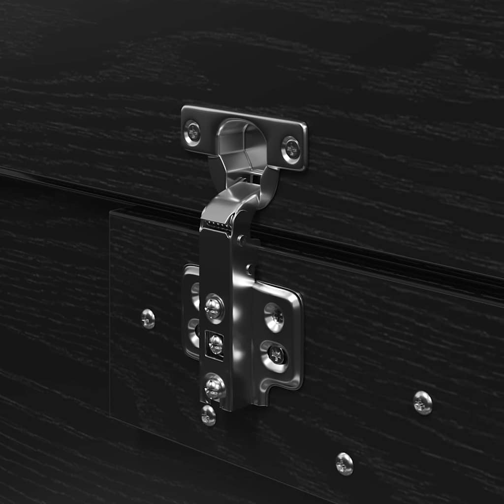 vidaXL Κρεβάτι Αποθήκευσης Μαύρο Δρυ 150x200 εκ