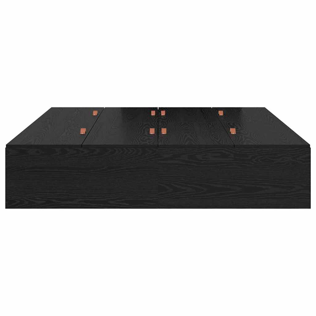 vidaXL Κρεβάτι Αποθήκευσης Μαύρης Βελανιδιάς 200x200 cm