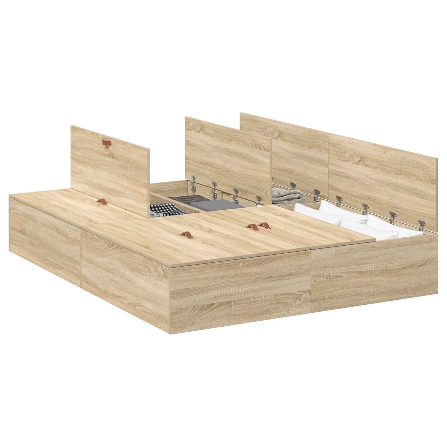 vidaXL Κρεβάτι με αποθηκευτικό χώρο Δρύς Sonoma 160 x 200 cm