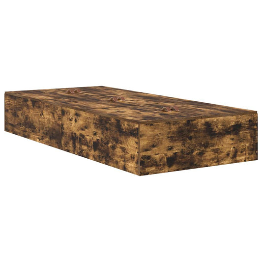 vidaXL Σκελετός Κρεβατιού Καπνιστή δρυς 90 x 190 cm Επεξεργασμένο ξύλο