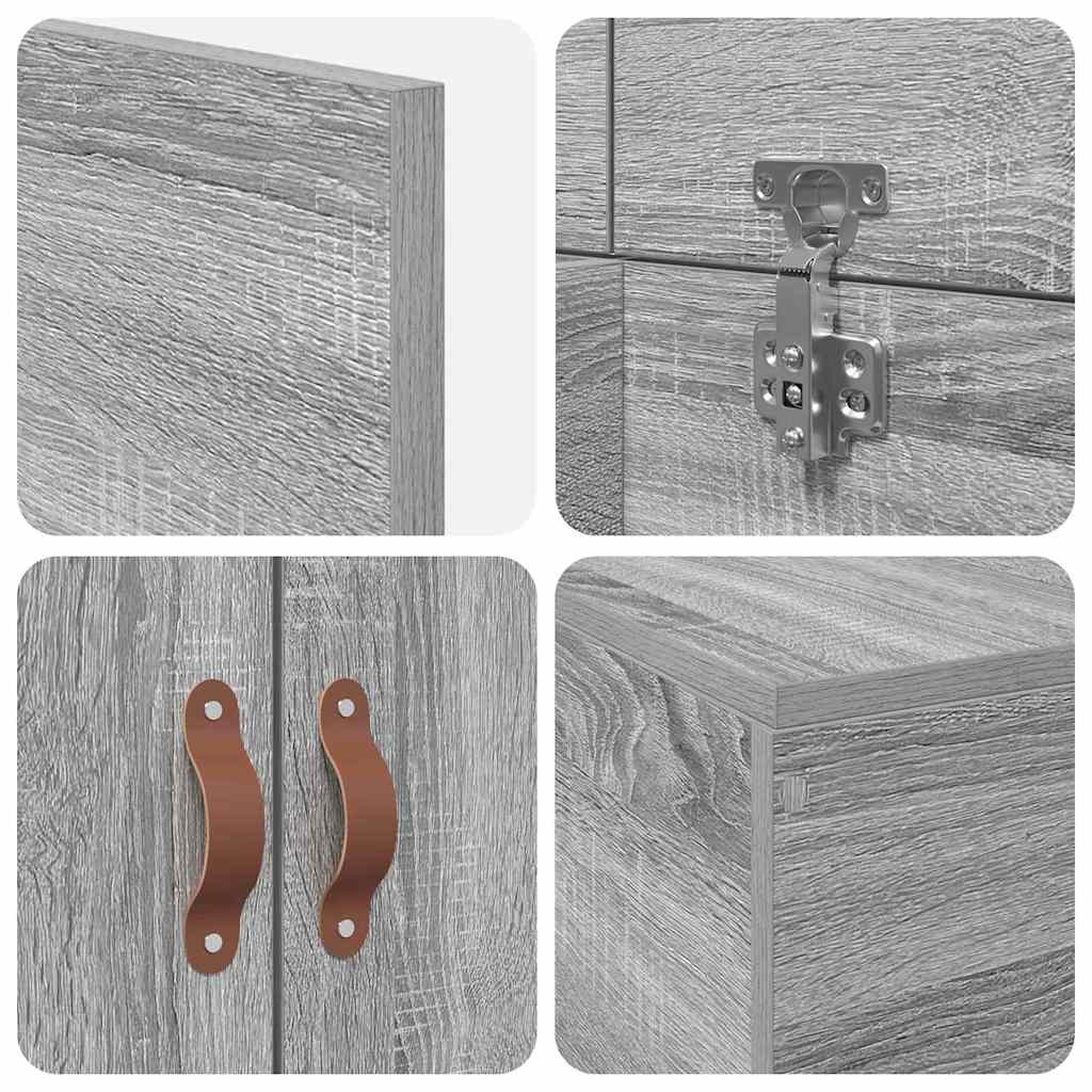 vidaXL Κρεβάτι Αποθήκευσης Γκρι Σονομά 90x190 cm