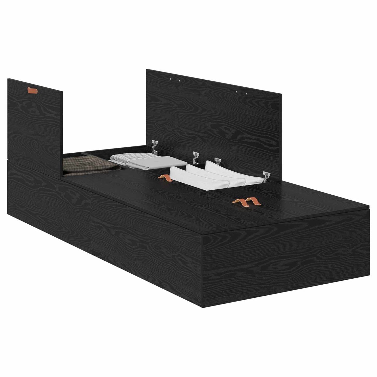 vidaXL Κρεβάτι με αποθηκευτικό χώρο Μαύρη Οξυά 70 x 190 cm