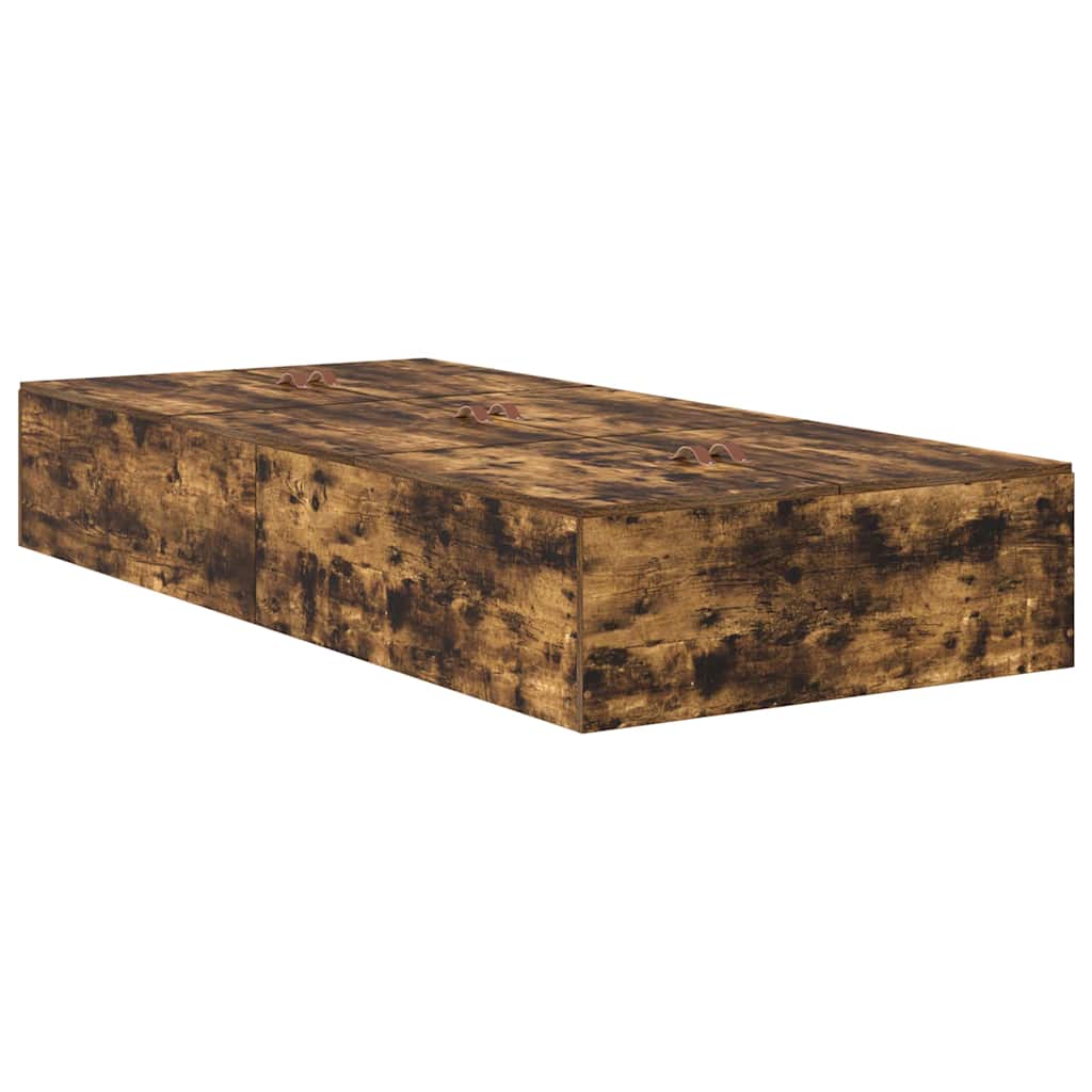 vidaXL Σκελετός Κρεβατιού Καπνιστή δρυς 75 x 190 cm Επεξεργασμένο ξύλο