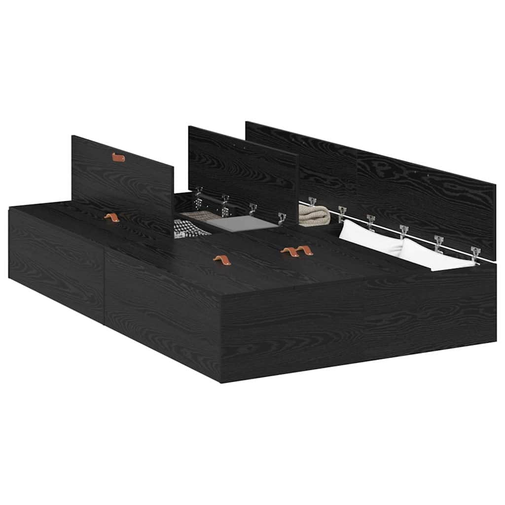 vidaXL Σκελετός Κρεβατιού Μαύρη δρυς 120 x 190 cm Επεξεργασμένο ξύλο