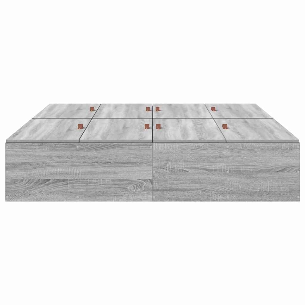 vidaXL Σκελετός Κρεβατιού Γκρι sonoma 135 x 190 cm Επεξεργασμένο ξύλο