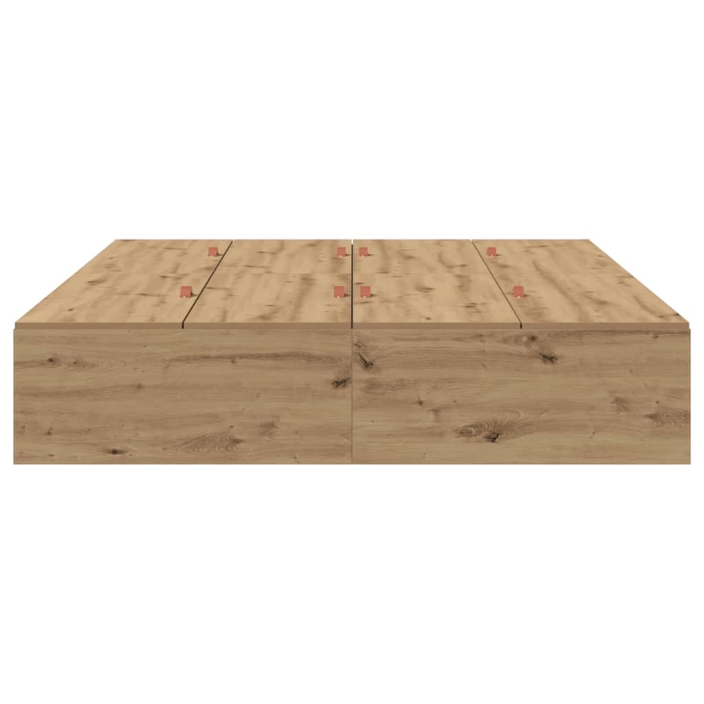 vidaXL Σκελετός Κρεβατιού artisan δρυς 135 x 190 cm Επεξεργασμένο ξύλο