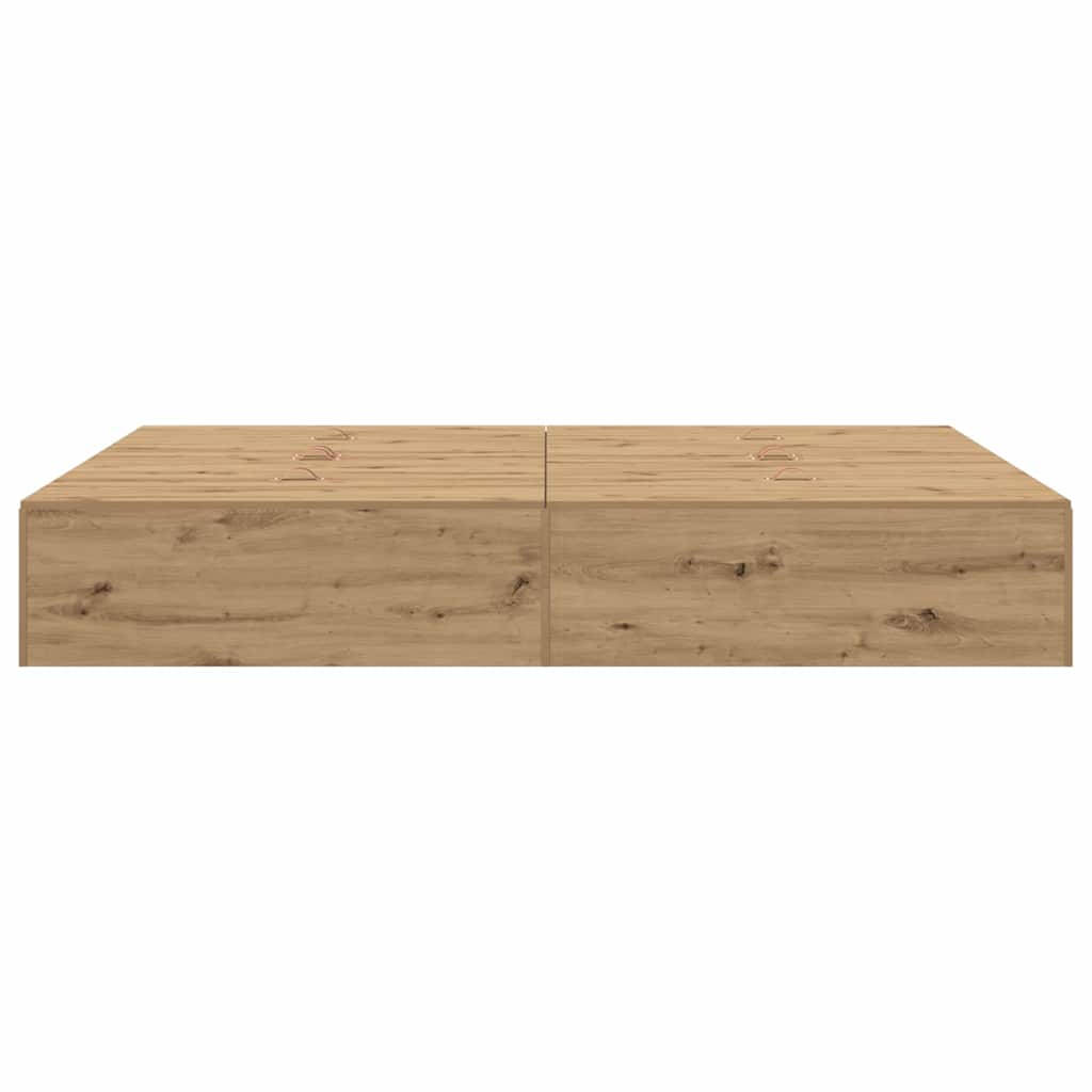 vidaXL Σκελετός Κρεβατιού artisan δρυς 135 x 190 cm Επεξεργασμένο ξύλο