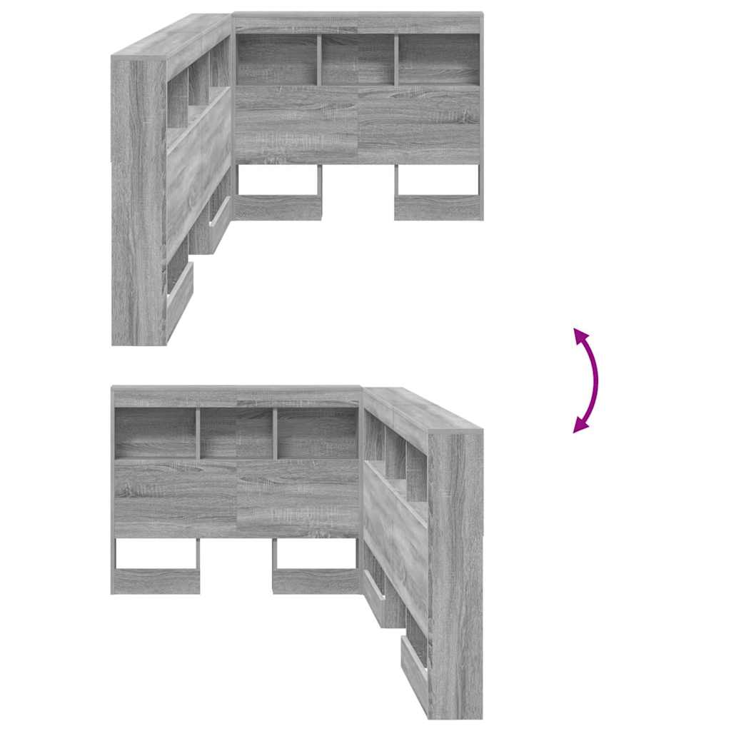 vidaXL Κεφαλάρι Αποθήκης με ράφι Γκρι sonoma 80 cm Επεξεργασμένο ξύλο