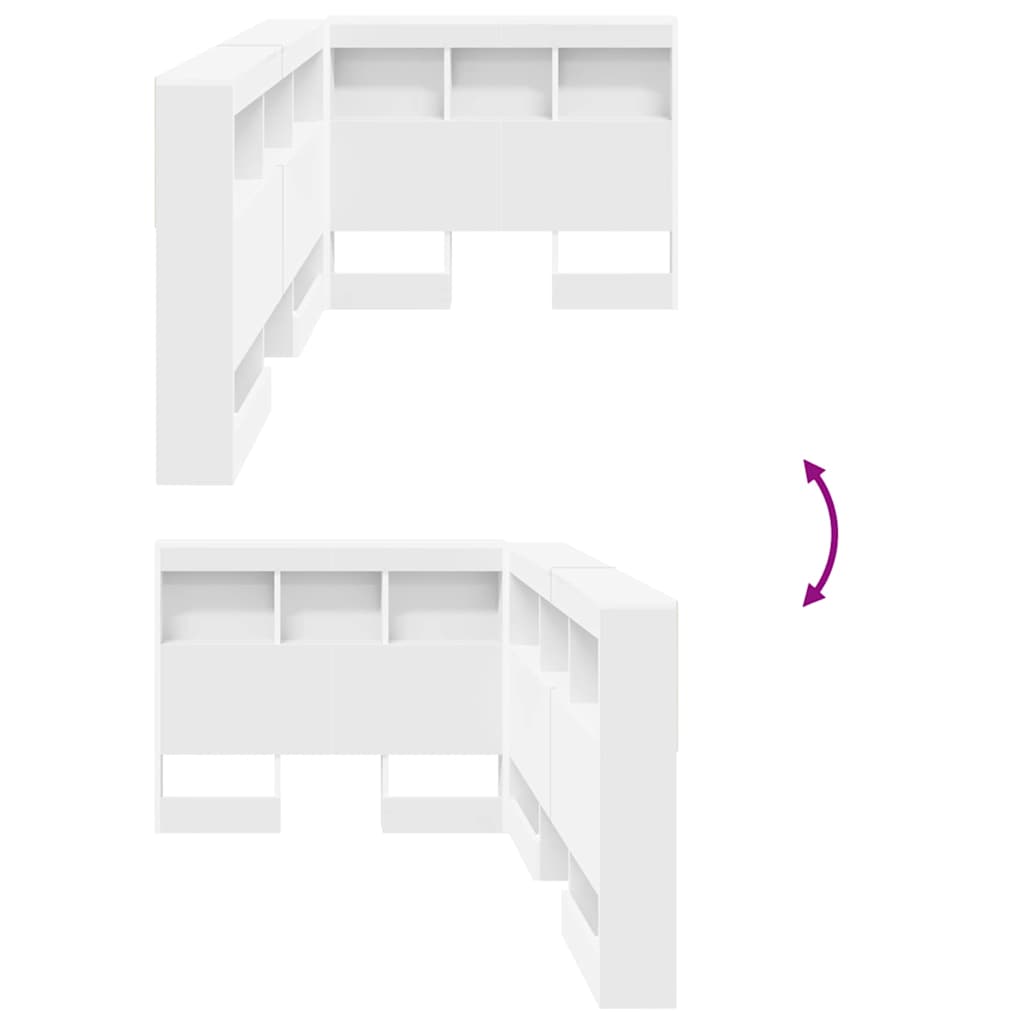 vidaXL Κεφαλάρι Αποθήκης με ράφι Λευκό 90 cm Επεξεργασμένο ξύλο