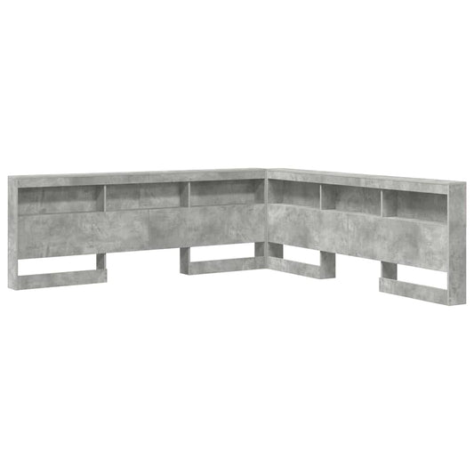 vidaXL Κεφαλάρι Αποθήκης Γκρι σκυροδέματος 200 cm Επεξεργασμένο ξύλο