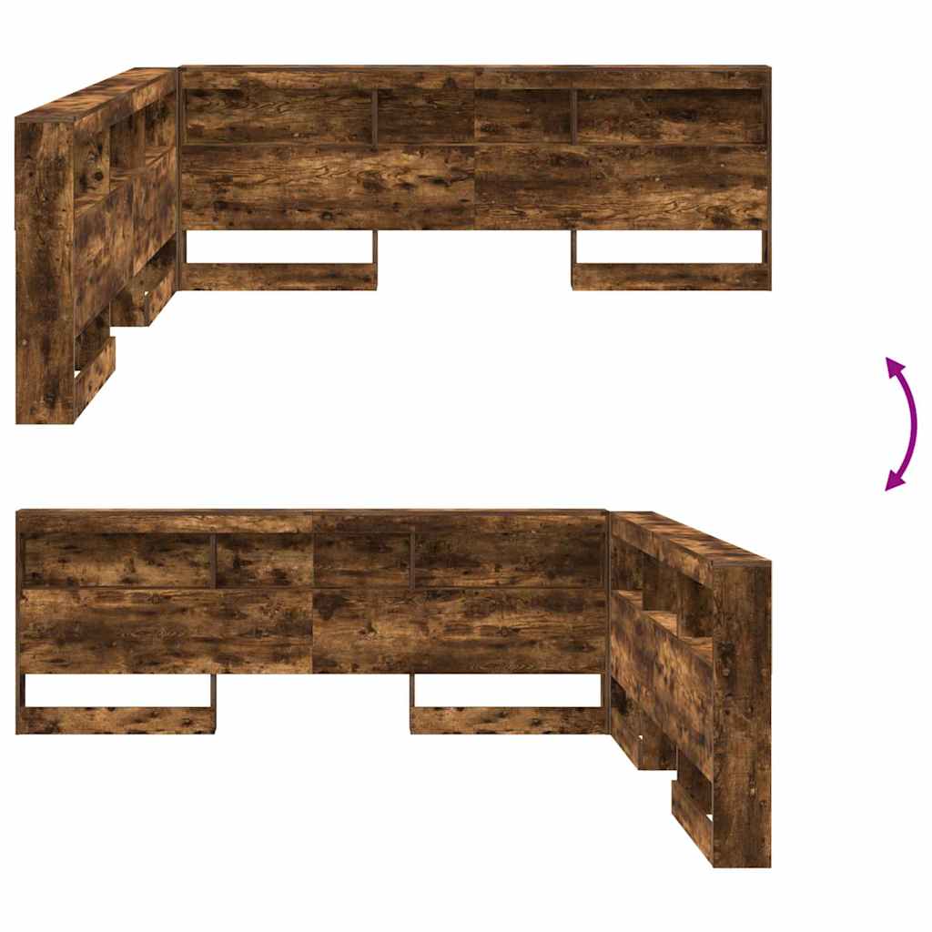 vidaXL Κεφαλάρι Αποθήκης Καπνιστή δρυς 200 cm Επεξεργασμένο ξύλο