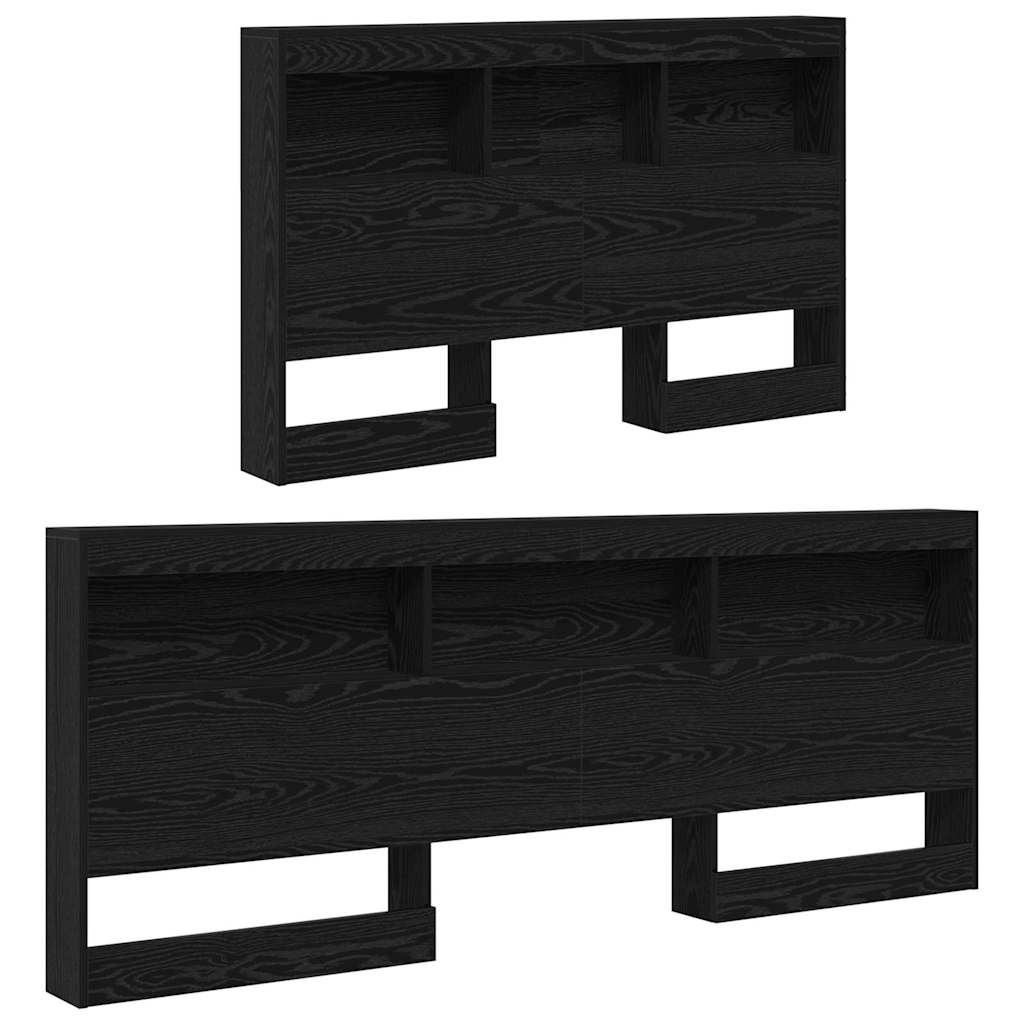 vidaXL Κεφαλάρι Αποθήκης με ράφι Μαύρη δρυς 120 cm Επεξεργασμένο ξύλο