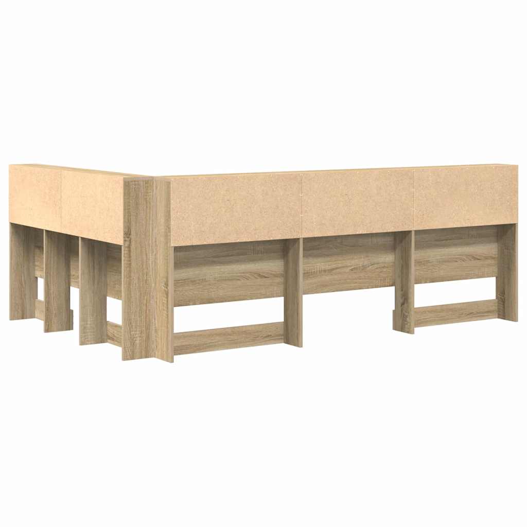 vidaXL Κεφαλάρι Αποθήκης με ράφι Sonoma Δρυς 120 cm Επεξεργασμένο ξύλο