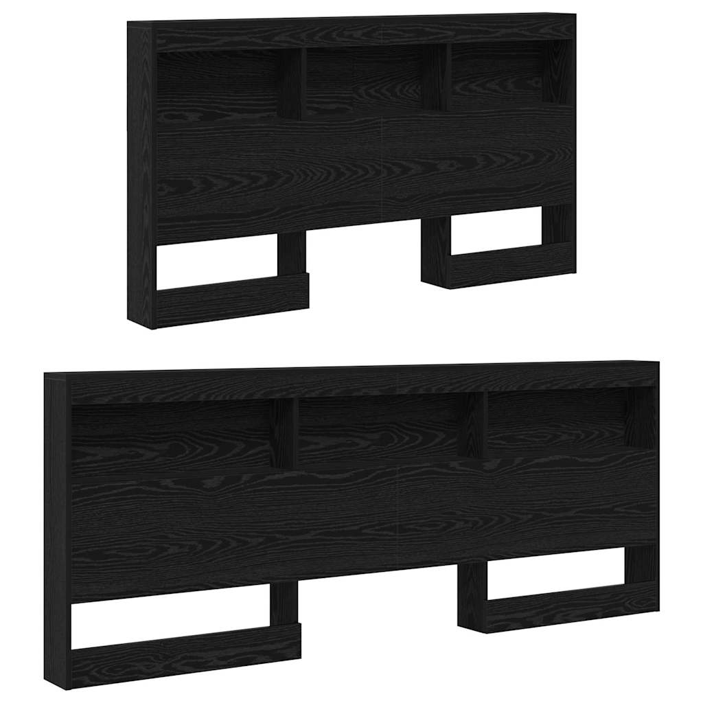 vidaXL Κεφαλάρι Αποθήκης με ράφι Μαύρη δρυς 150 cm Επεξεργασμένο ξύλο