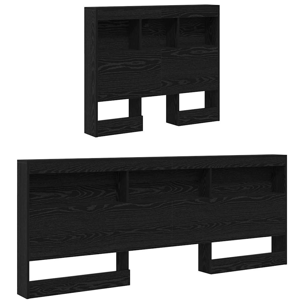 vidaXL Κεφαλάρι Αποθήκης με ράφι Μαύρη Οξυά 75 cm Επεξεργασμένο ξύλο