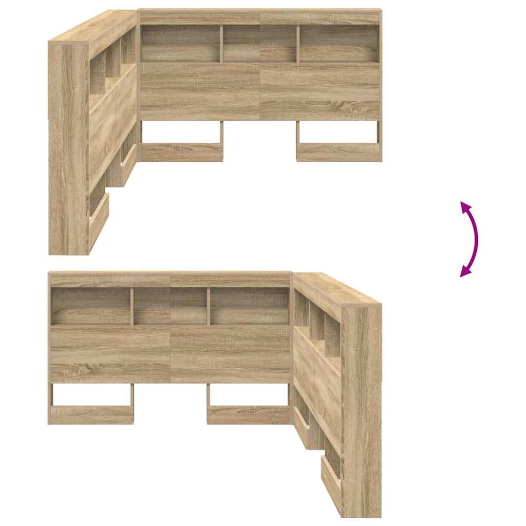 vidaXL Κεφαλάρι Αποθήκης με ράφι Δρύς Sonoma 120 cm Επεξεργασμένο ξύλο