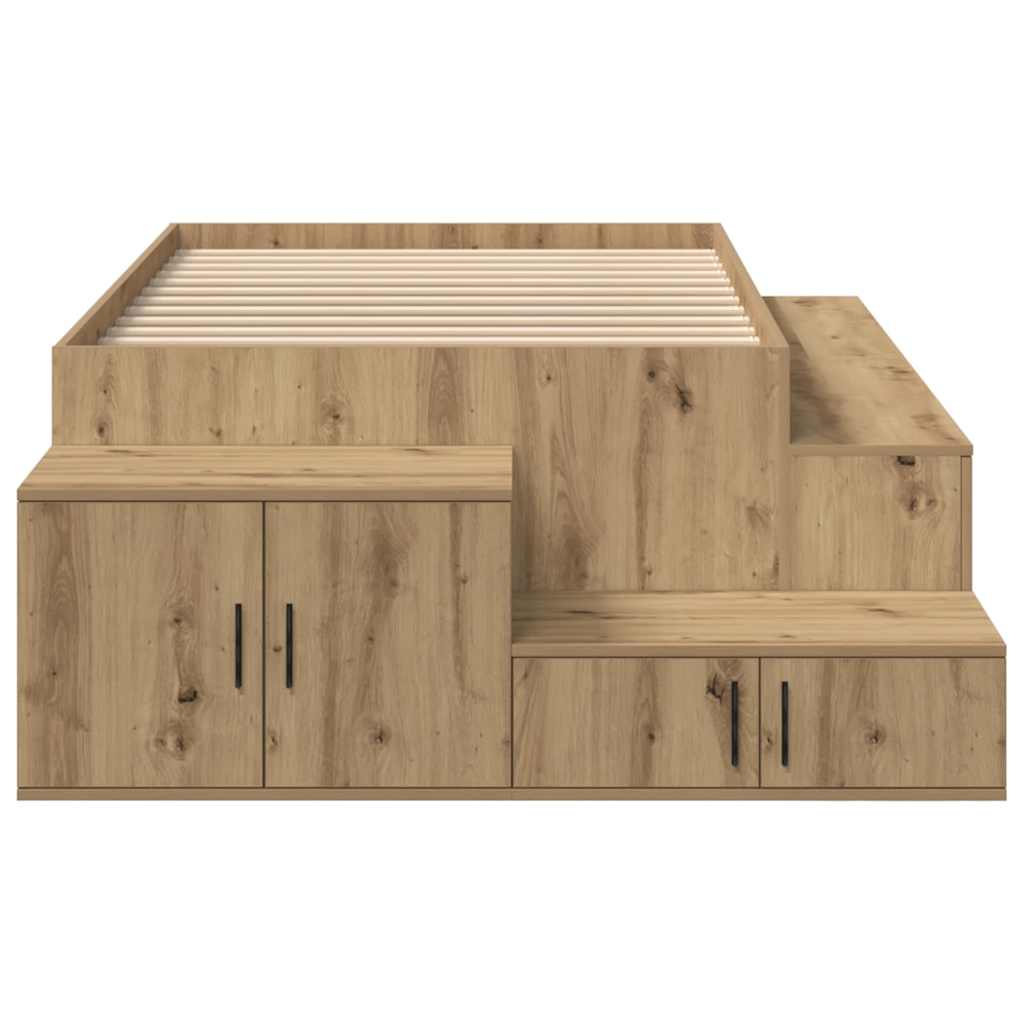 vidaXL Κρεβάτι με αποθηκευτικό χώρο artisan δρυς 234 x 103 x 53.5 εκ.