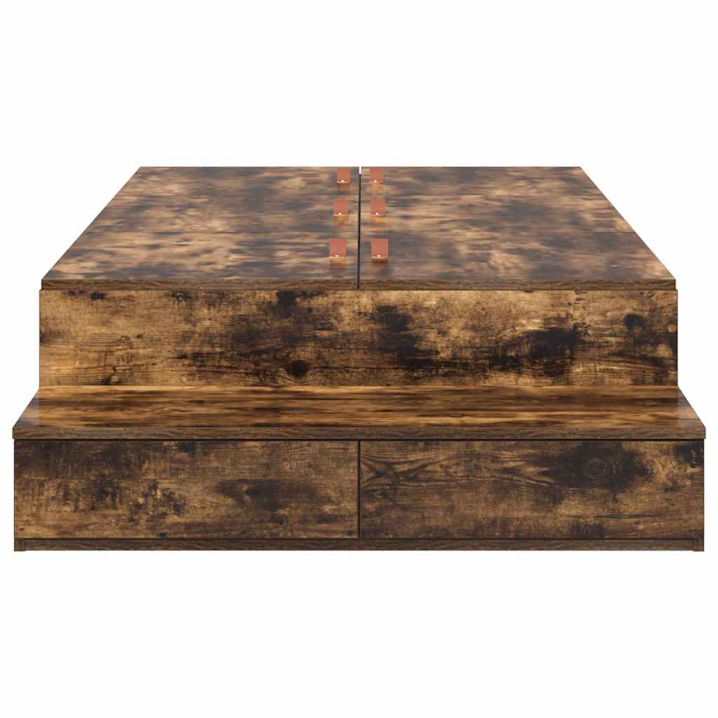 vidaXL Κρεβάτι με αποθηκευτικό χώρο με συρτάρι με πόρτα Καπνιστό Δρύς